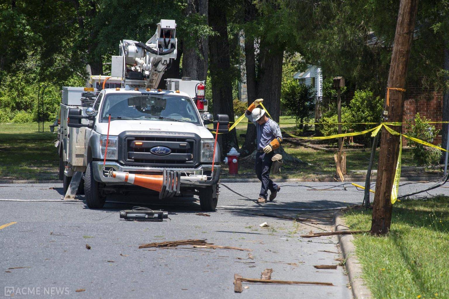 Crews Working To Clear Downed Lines After Accident in Asheboro