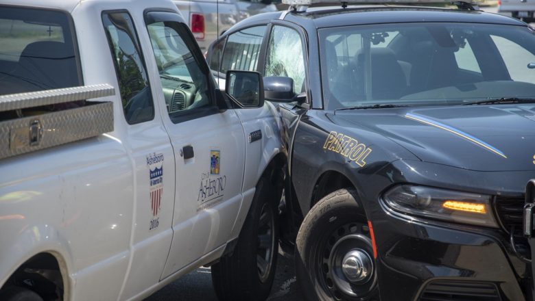 Sheriff’s Office Patrol Car and City Vehicle Crash in Asheboro