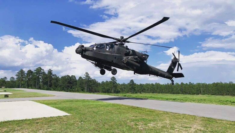 National Guard Training with Newest Apache Helicopter in Randolph County Last Week